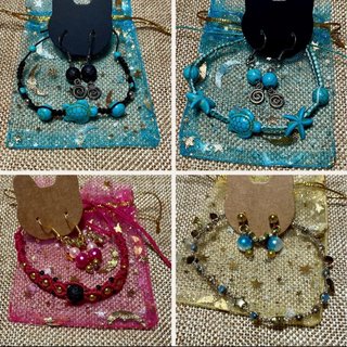 Conjunto Joyería: 2 piezas + bolsita. Nuevos