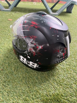 Casco de Moto Integral Negro y Rojo