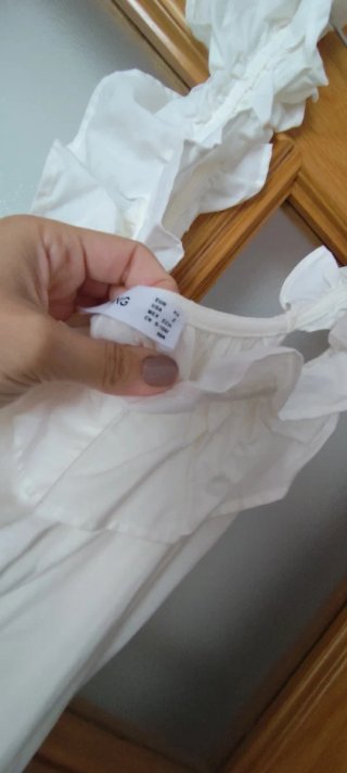 Vestido Zara Blanco Algodón Volantes