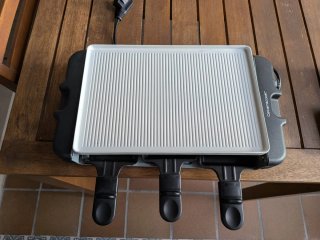 Plancha y fondue cerámica eléctrica