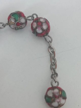 Antiguo Rosario de bolsillo decenario Cloisonné