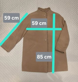 Chaquetón de lana y angora color arena