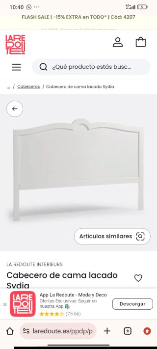 Cabecero de Cama Lacado Sydia