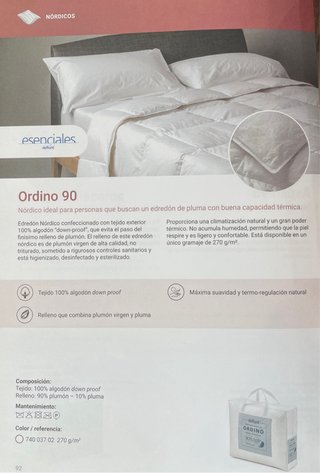 Nórdico Velfont Ordino 90%plumón Nuevo 240x220/150