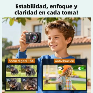 Cámara Digital 4K 64MP Negra, en Amazon 60€