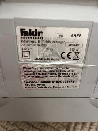 Aspirador Fakir Ares