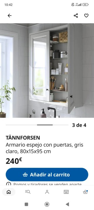 Mueble de baño con espejo IKEA TÄNNFORSEN