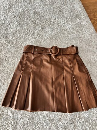 Falda Zara Marrón con Cinturón