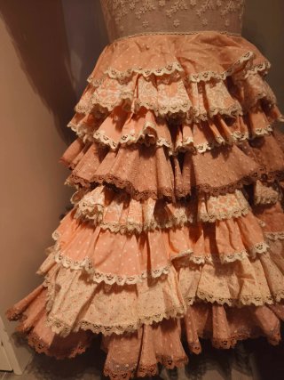 Vestido traje flamenca Manuela Macías  rosa 38