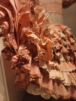 Vestido traje flamenca Manuela Macías  rosa 38