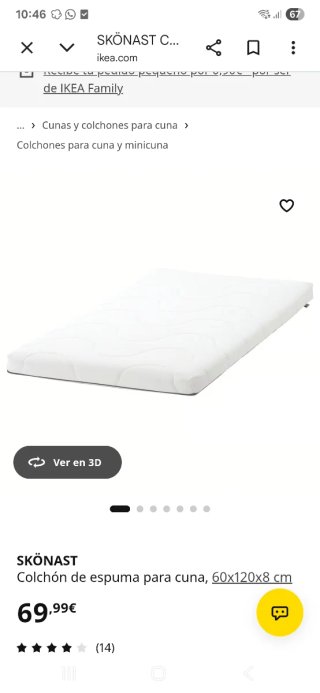 Colchón cuna Skönast IKEA