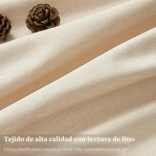 Cortinas Tipo Lino fino Translucido Beige 225x140