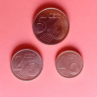 3 Monete Cent Euro Italia. Anno 2004, 2005, 2007 o 2008