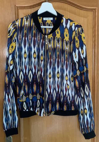Chaqueta fina tipo bomber, multicolor mujer.