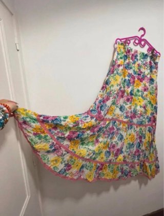 Maxi falda floral mexicana Talla L