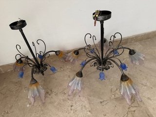2 Lámparas de Techo Florales