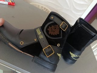 Botines negros para moto o vestir con hebillas