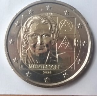 Moneta commemorativa 2 Euro Maria Montessori 2020