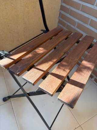 Silla de terraza plegable madera y metal