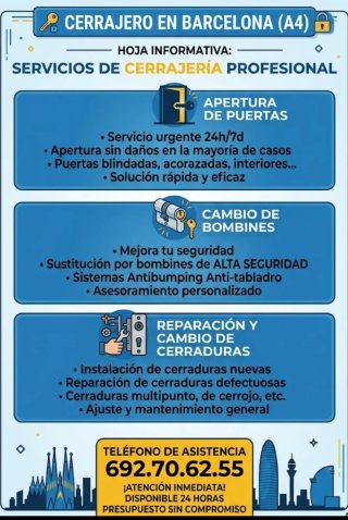 Cambio cerradura barcelona cerrajero rápido.