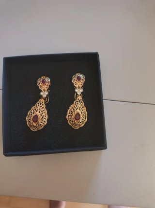 Pendientes Baturra Oro y Rojo