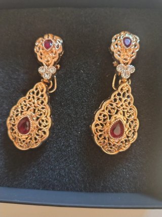 Pendientes Baturra Oro y Rojo