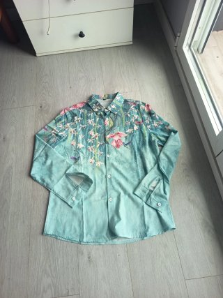 Camisa hombre floral manga larga talla S