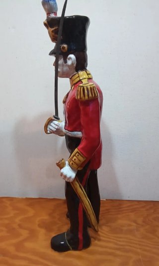 Figura Soldado Barro Porcelana Policromada