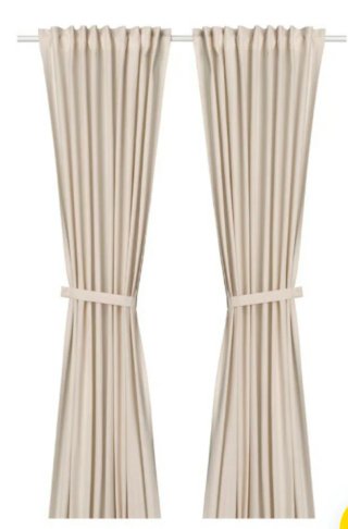 Cortinas LENDA Ikea Beige neutro 100% Algodón