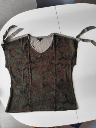 Camiseta Desigual Verde Estampada Talla S / M