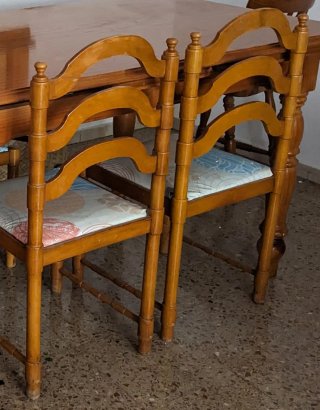 6 Silla Pino Macizo