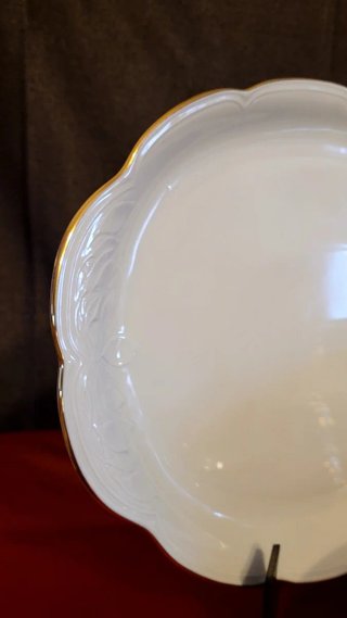 Vajilla blanca/oro porcelana Santa Clara