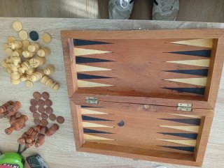 Juego de Ajedrez y Damas de Madera