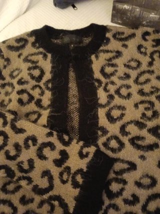 Jersey Zara Animal Print Marrón y Negro