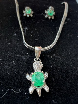 Juego de Joyas Plata y Esmeralda