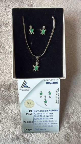 Juego de Joyas Plata y Esmeralda