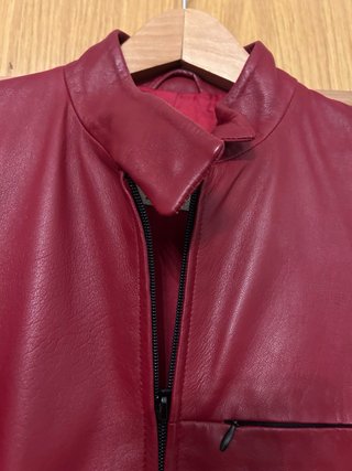 Chaqueta Piel Roja Mujer