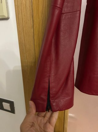Chaqueta Piel Roja Mujer