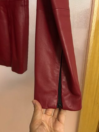 Chaqueta Piel Roja Mujer