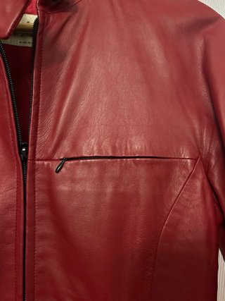 Chaqueta Piel Roja Mujer