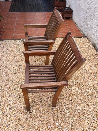 2 Sillas de Teca para Exterior