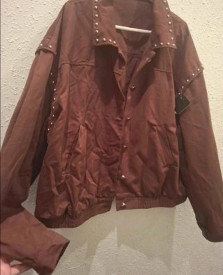 Chaqueta Bomber Tachuelas Marrón