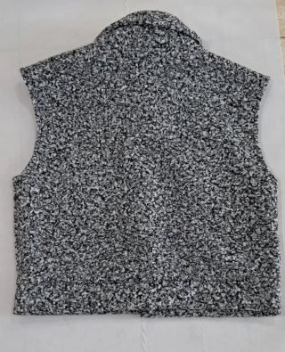 Chaleco gris de tejido bouclé borreguito, Nuevo