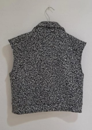Chaleco gris de tejido bouclé borreguito, Nuevo