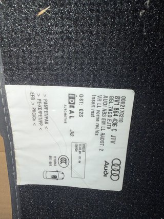 Alfombrilla Delantera Derecha Audi