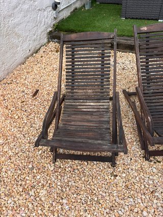 Set de 2 Tumbonas Plegables de Madera Scan Design
