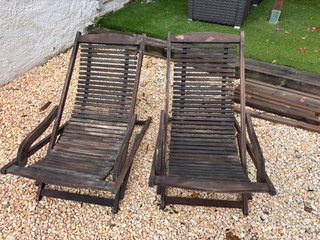 Set de 2 Tumbonas Plegables de Madera Scan Design