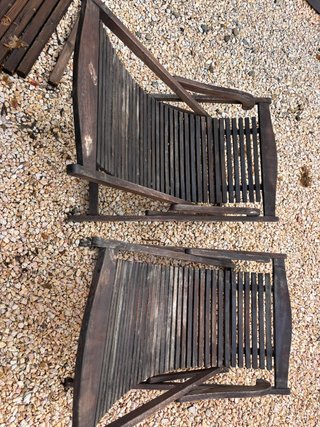 Set de 2 Tumbonas Plegables de Madera Scan Design