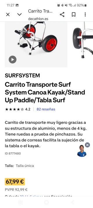Carro para tablas de paddle y surf