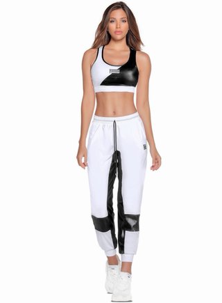 Jogger Blanco y Negro con Cordón